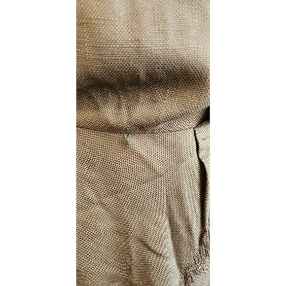 Vintage 80s Beau David Linen Blend Fringe Dress Women‎ Sz 8 Olive Green - Picture 9 of 12